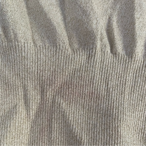 Express Gold Ruched Zip Up Top - Picture 6 of 6